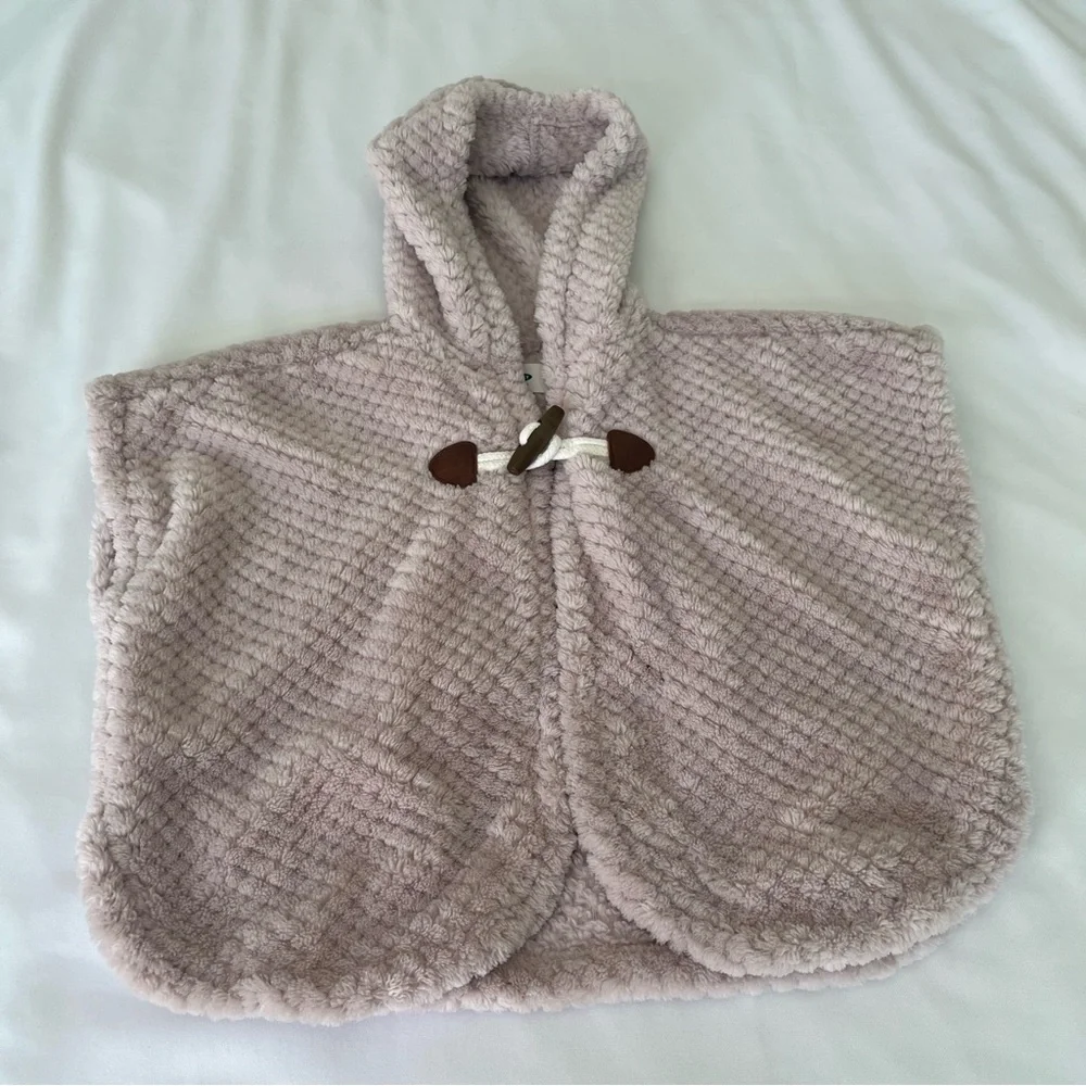 old navy dusty‎ rose hooded poncho girls